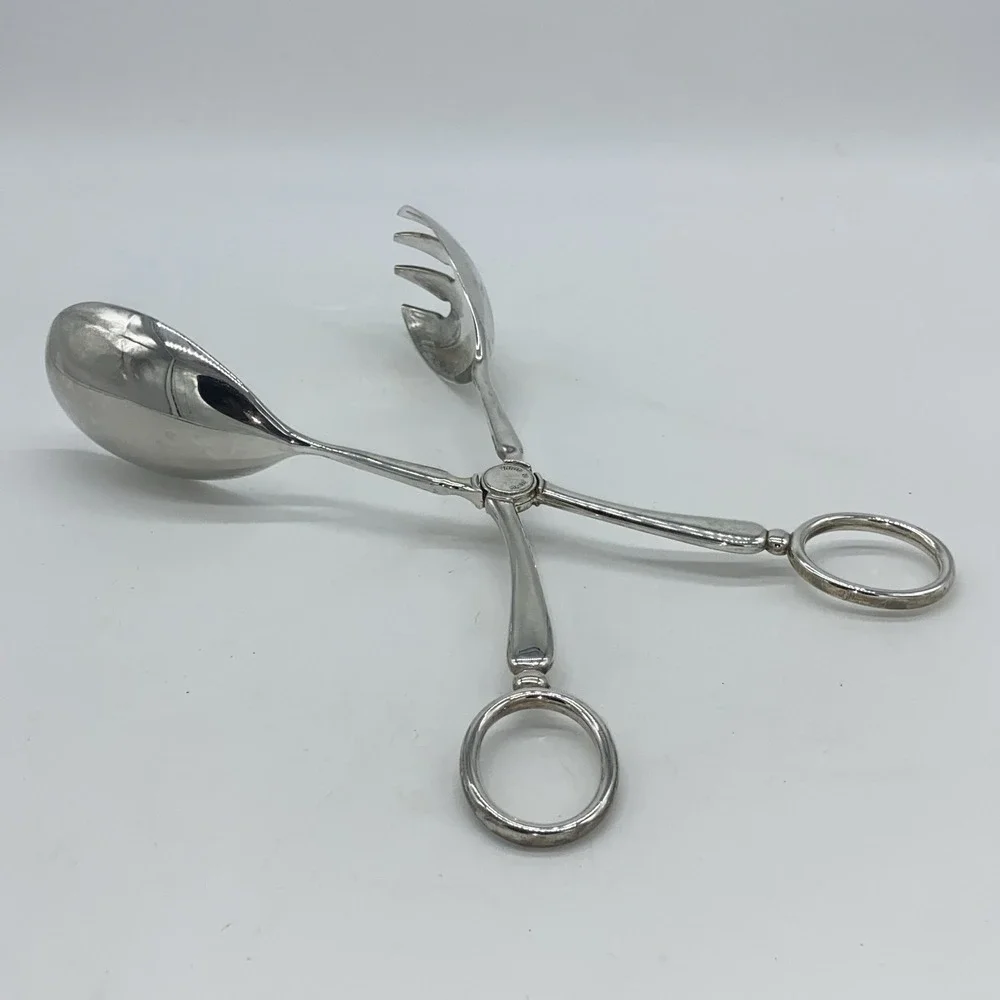 International Silver Company Silver-Plated Serving‎ Tongs Salad Ice Vintage EUC